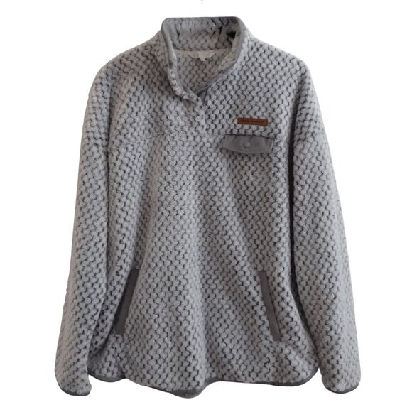 New Simply Southern Sherpa Cozy Pullover Jacket T-Snap Gray XL - Picture 1 of 7